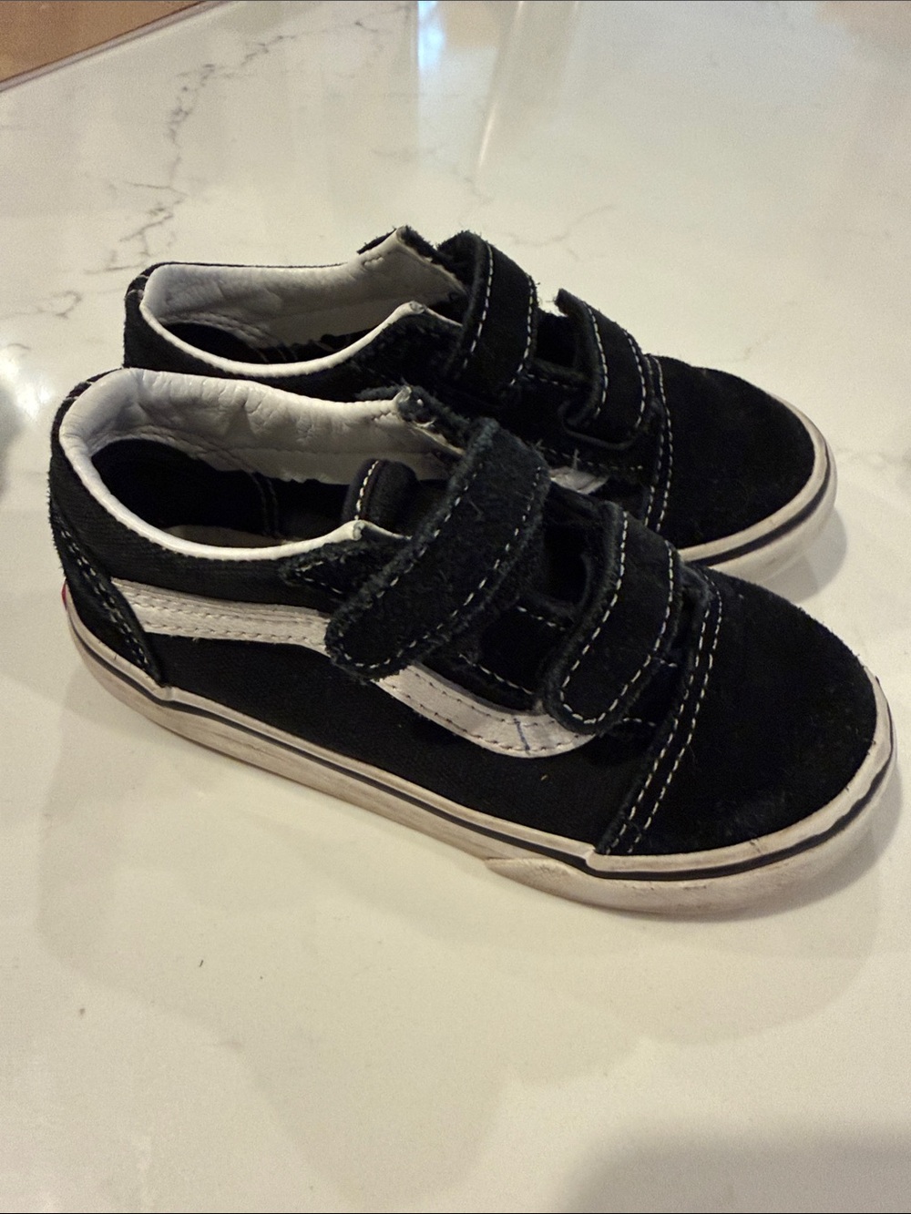 Vans Kids Black Sneakers with White Side Stripe